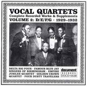 Various - Vocal Quartets Volume 2: D/E/F/G, Complete Recorded Works & Supplements (1929-1932) flac