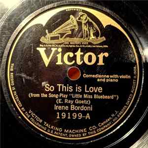 Irene Bordoni - So This Is Love / I Won't Say I Will flac
