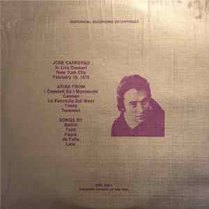 José Carreras - In Live Concert, New York City, February 19,1978 flac