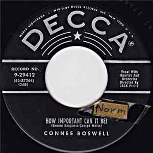 Connie Boswell - How Important Can It Be! / Fill My Heart With Happiness flac
