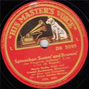 Marta Fuchs Und Friedel Beckmann - Spinnchor: Summ' Und Brumm' / Jo-Ho-Hoe! Traft Ihr Das Schiff flac