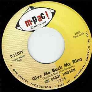 Big Daddy Simpson - Give Me Back My Ring / Let Your Hair Down Baby flac