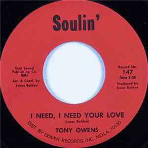 Tony Owens - I Need, I Need Your Love / I'm A Fool For Lovin' You flac