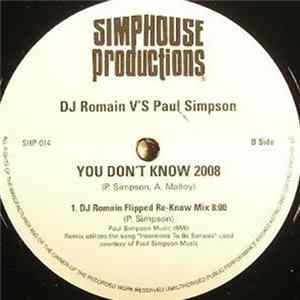 DJ Romain V'S Paul Simpson - You Don't Know 2008 flac