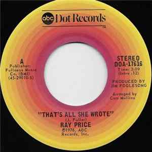 Ray Price - That's All She Wrote flac