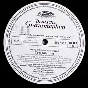 Wolfgang Amadeus Mozart, Eugen Jochum - Così Fan Tutte (Opernquerschnitt) flac